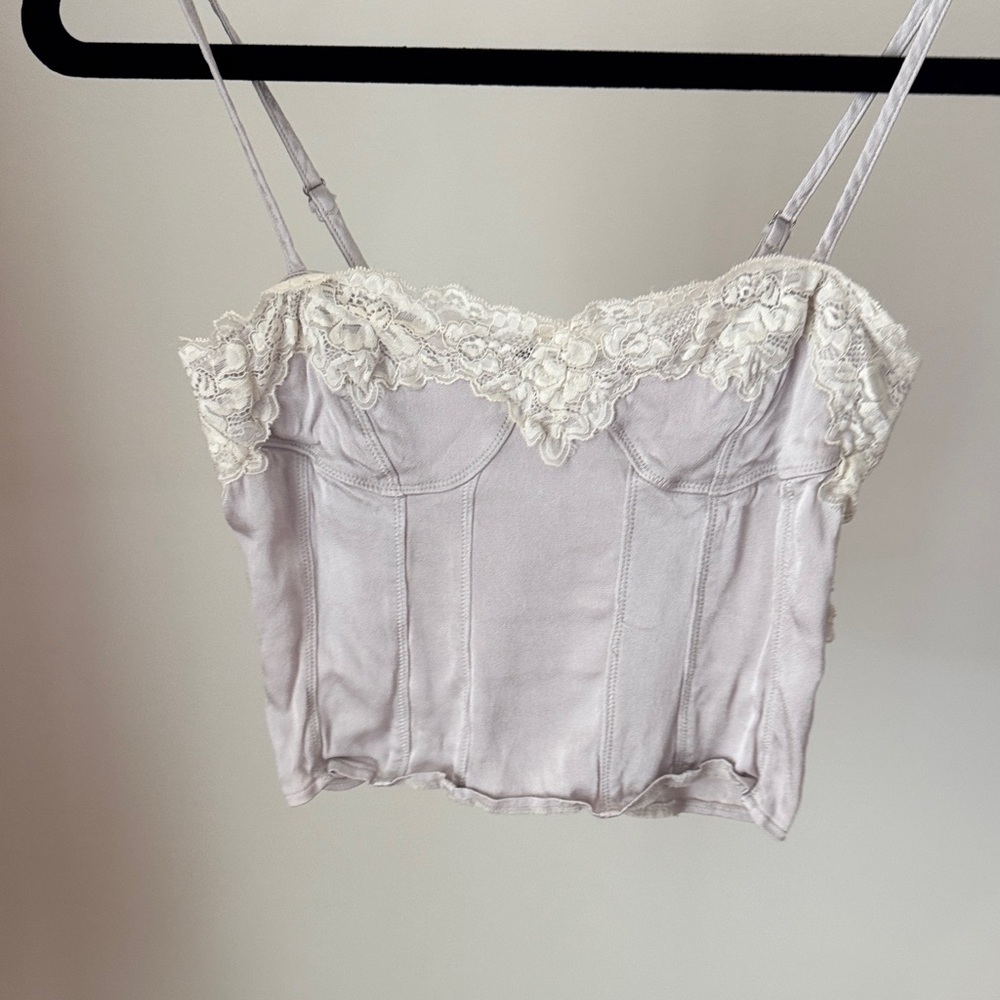 Lace Trim Bustier Crop Top